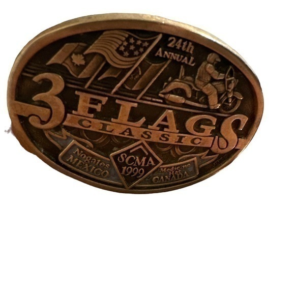 Belt and Buckle 36” 3 flag classic 1999 Nogales Mexico. T-27 - Picture 1 of 2
